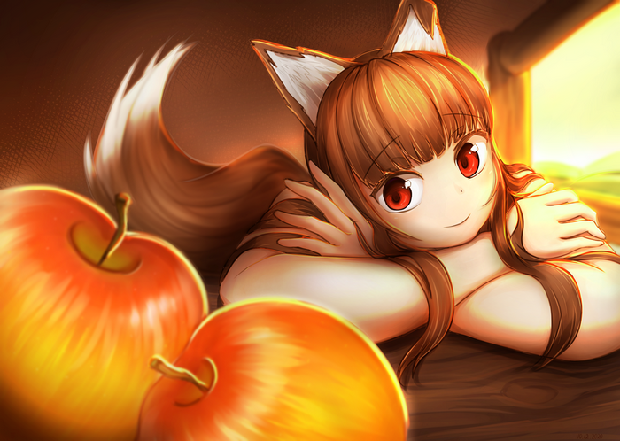 Holo from Spice and Wolf with apples
