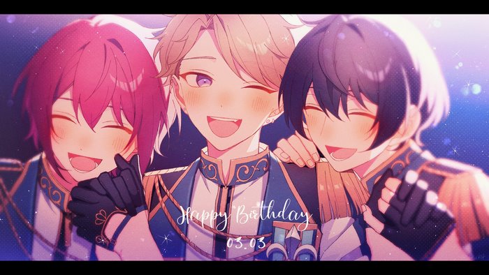 Ensemble Stars! Arashi Narukami, Ritsu Sakuma, and Tsukasa Suou