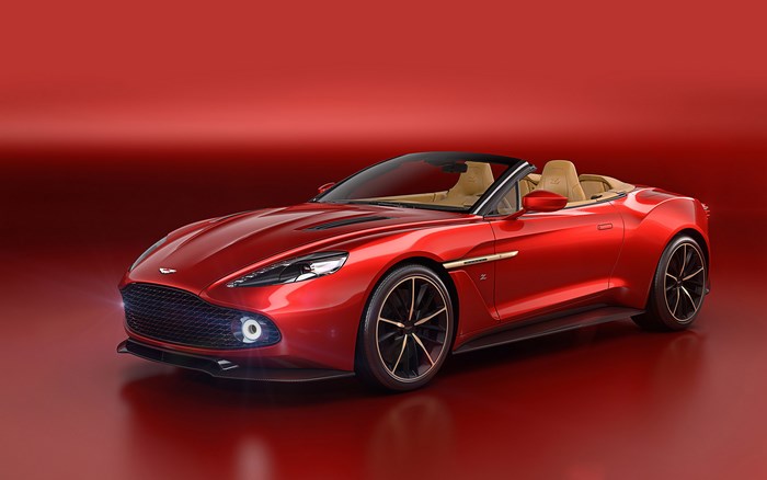 Red Aston Martin Vanquish Zagato Volante Convertible