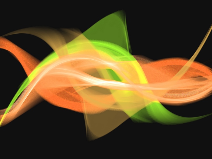 Abstract colorful wavy lines on black background