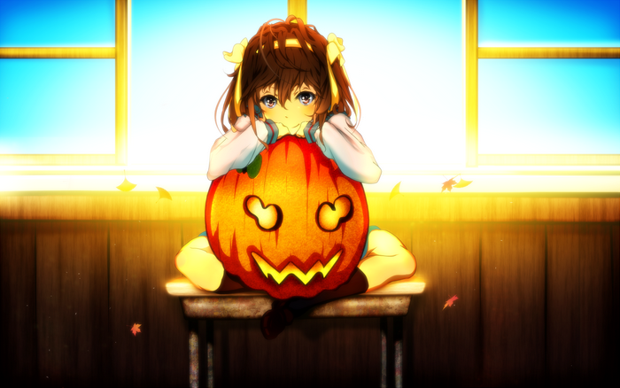 Girl with Pumpkin from The Melancholy of Haruhi Suzumiya