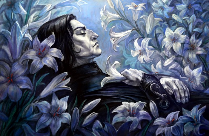 Severus Snape Among White Lilies