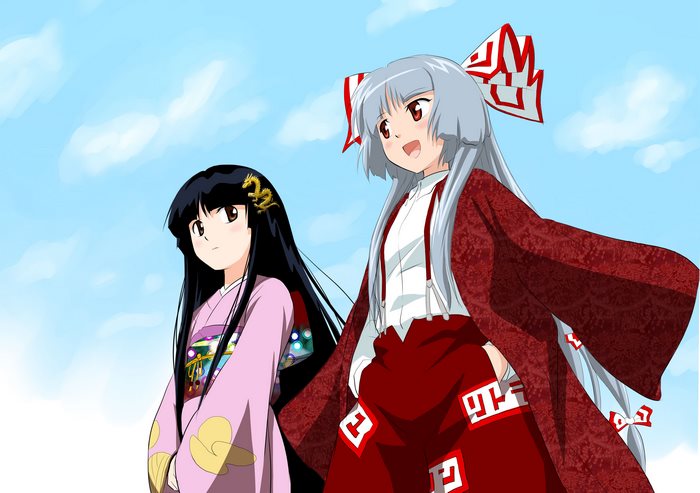 Fujiwara no Mokou and Kaguya Houraisan from Touhou