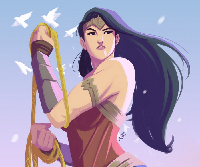 Wonder Woman from DC Comics with Lasso of Truth