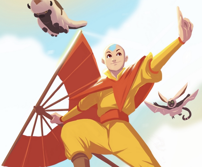 Aang and Momo from Avatar: The Legend of Korra