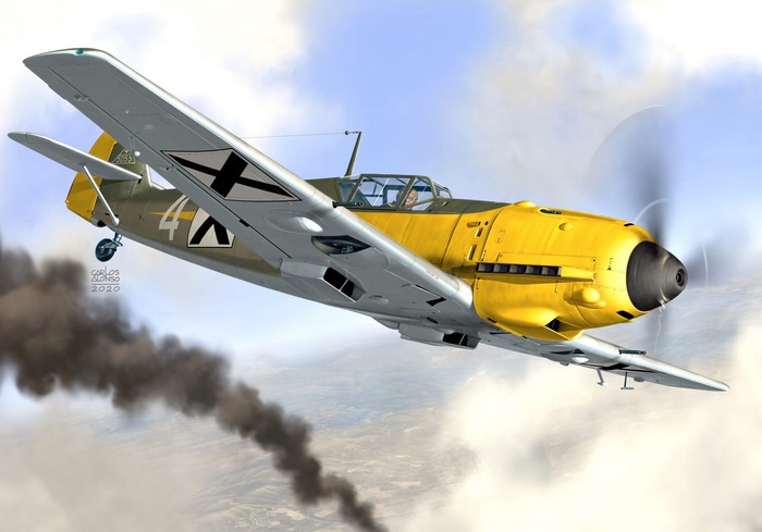 Messerschmitt Bf 109 fighter aircraft in flight