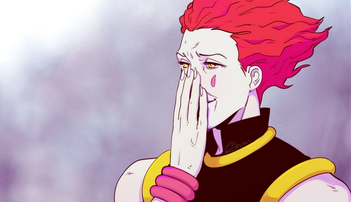 Hisoka from Hunter x Hunter crying