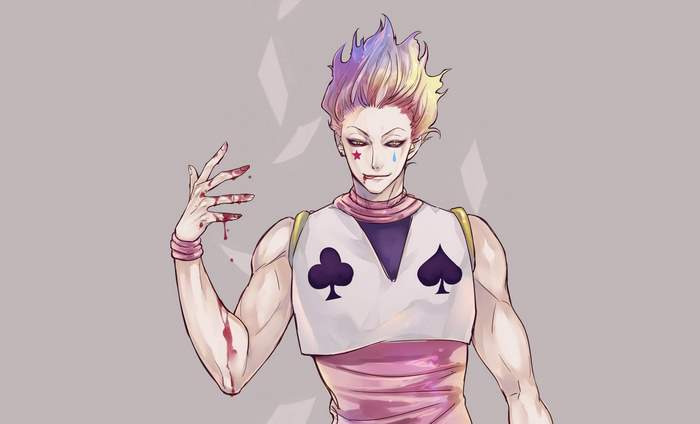 Hisoka from Hunter x Hunter with blood