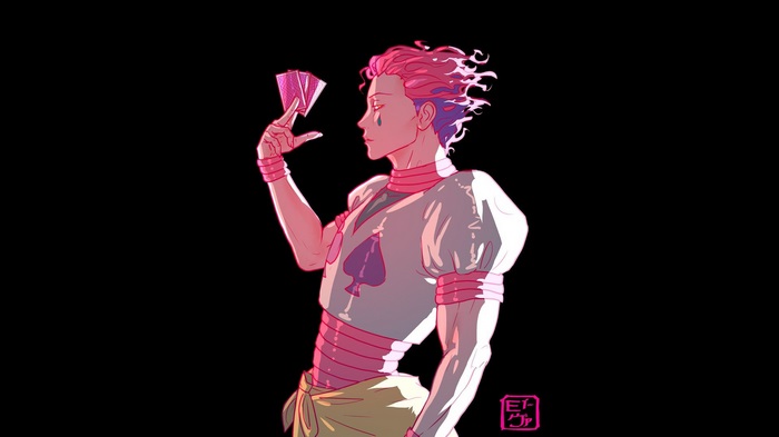 Hisoka from Hunter x Hunter holding cards