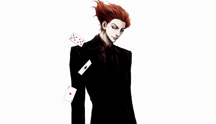 Hisoka from Hunter x Hunter with playing cards