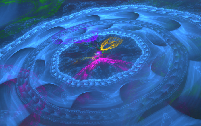 Abstract Swirling Blue and Pink Fractal