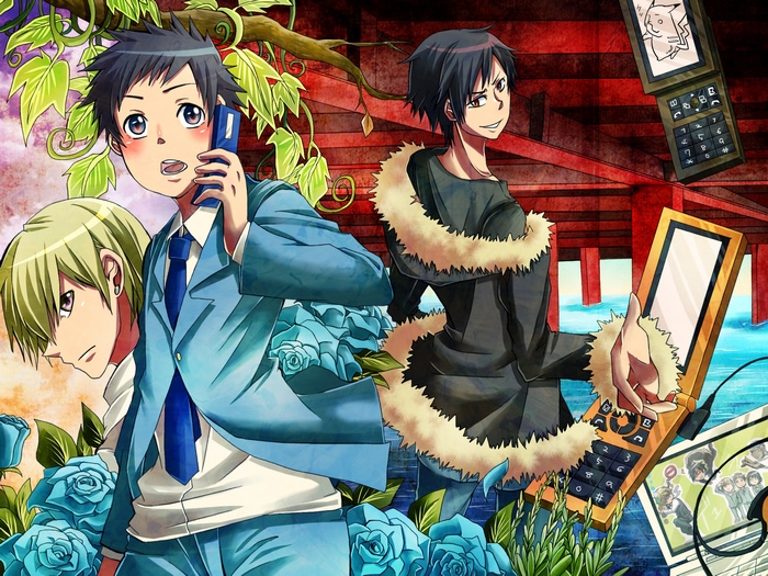 Masaomi Kida, Mikado Ryūgamine, and Izaya Orihara from Durarara!!