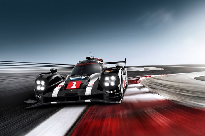 Porsche 919 Hybrid race car on track