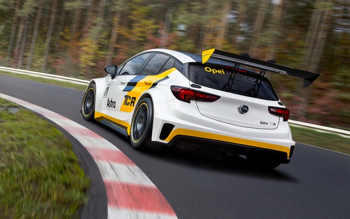 Opel Astra TCR race car on a track