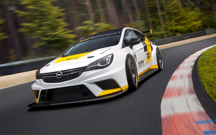 Opel Astra TCR race car on a track
