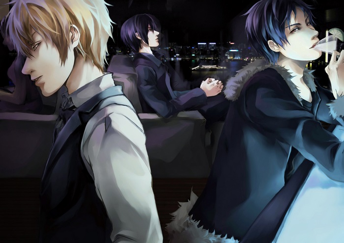 Durarara!!: Izaya, Shizuo, and Kasuka at Night