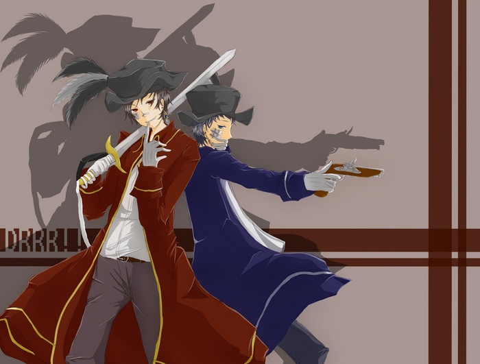 Izaya Orihara and Mikado Ryūgamine from Durarara!!
