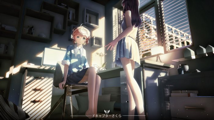 Sakura Kinomoto and Tomoyo Daidouji in a room