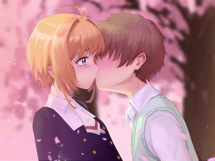Sakura Kinomoto and Syaoran Li Romantic Scene
