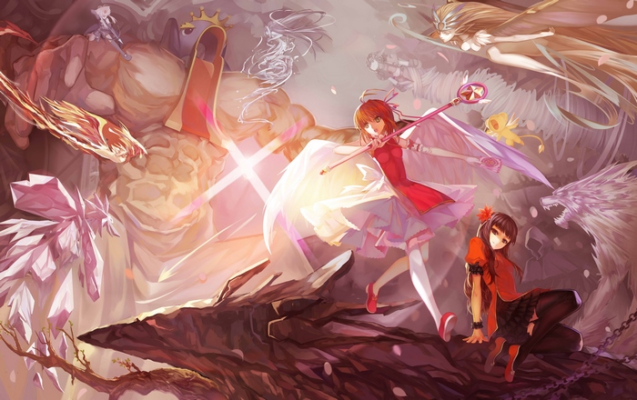 Sakura Kinomoto and Tomoyo Daidouji from Cardcaptor Sakura