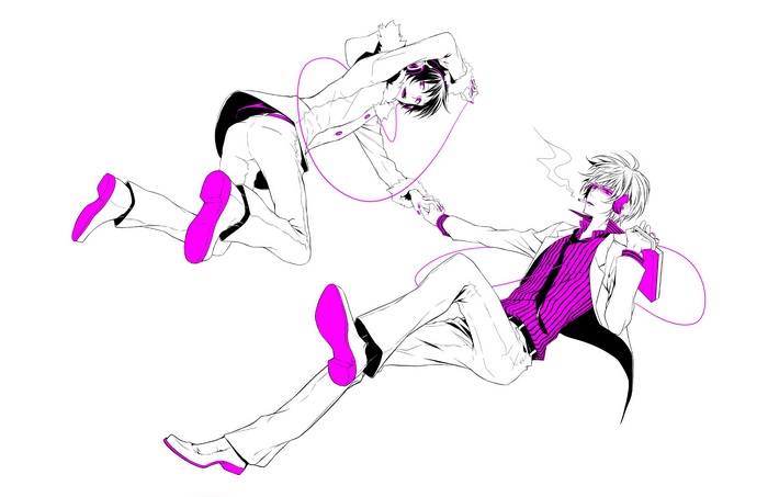 Izaya Orihara and Shizuo Heiwajima from Durarara!!