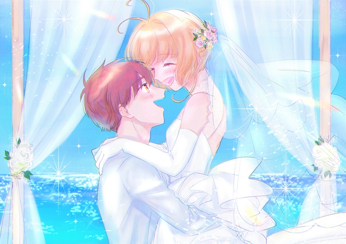 Sakura Kinomoto and Syaoran Li from Cardcaptor Sakura 4K