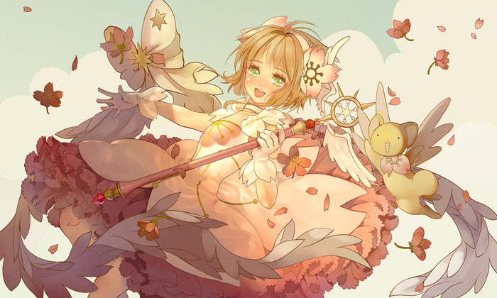 Sakura Kinomoto and Keroberos from Cardcaptor Sakura