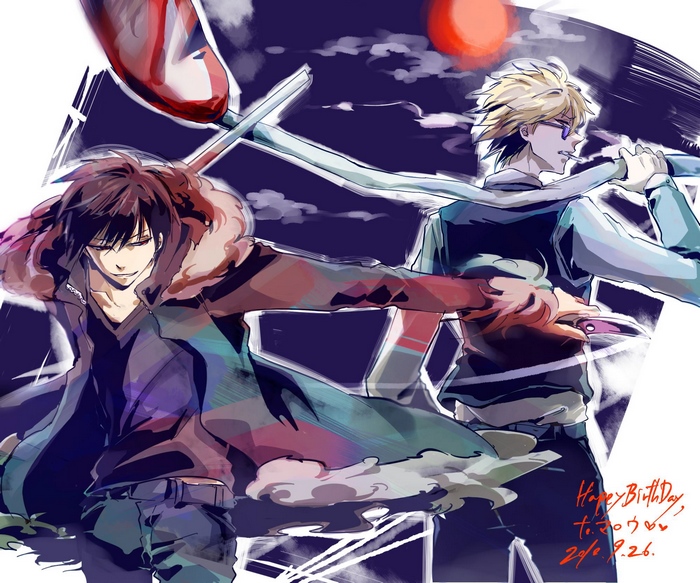 Izaya Orihara and Shizuo Heiwajima from Durarara!!
