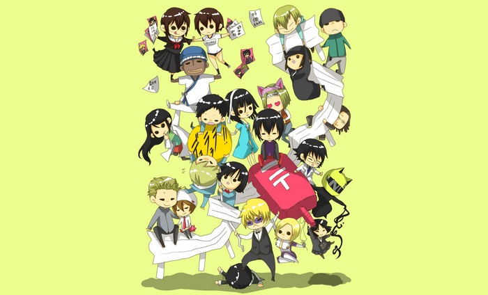 Durarara!! characters group illustration
