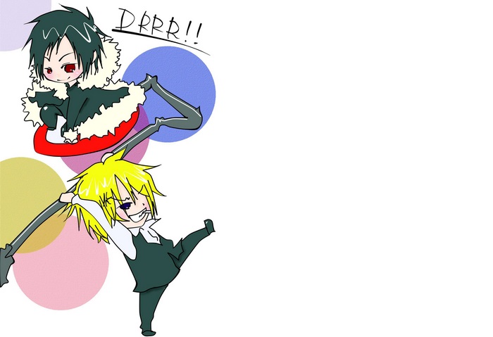 Izaya Orihara and Shizuo Heiwajima from Durarara!!