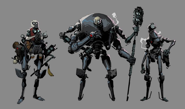 Robots and monkey on Tribal World 13