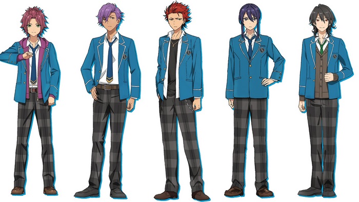 Five male characters from Ensemble Stars!