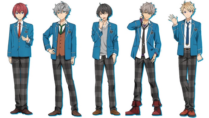 Five male characters from Ensemble Stars