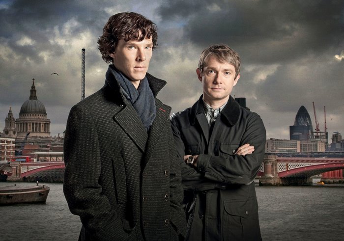 Sherlock 4K: Benedict Cumberbatch and Martin Freeman in London