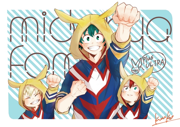 My Hero Academia Characters in Bunny Hoodies