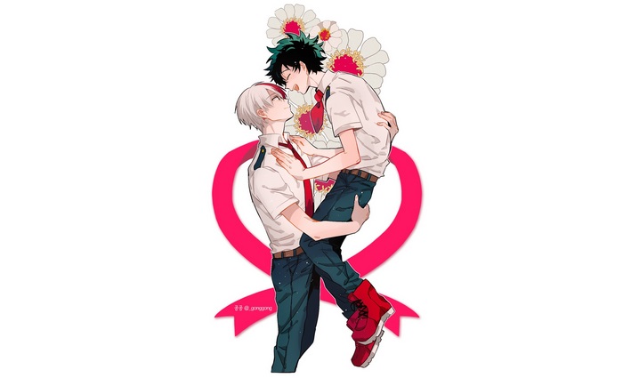 Izuku Midoriya and Shoto Todoroki from My Hero Academia