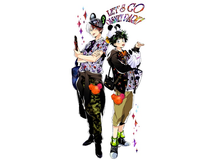 Shoto Todoroki and Izuku Midoriya from My Hero Academia at Disney Park