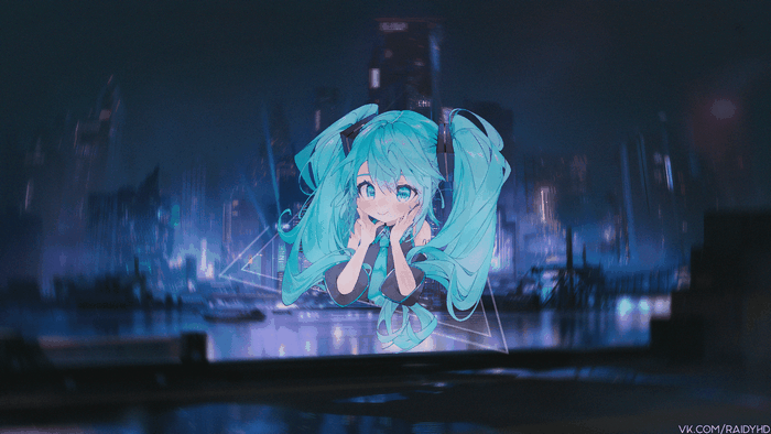 Hatsune Miku in futuristic city 4K