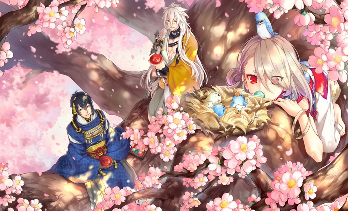Kogitsunemaru, Mikazuki Munechika, and Imanotsurugi from Touken Ranbu