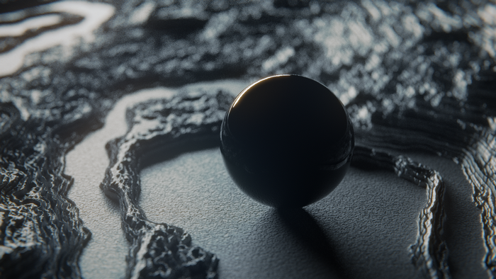 Abstract Sphere on Textured Terrain