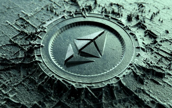 Ethereum cryptocurrency logo on textured surface