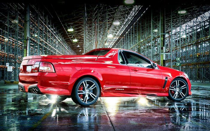 Red Holden HSV Gen F2 Ute in Warehouse