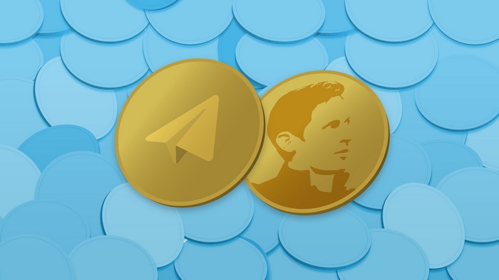 Telegram coin with Pavel Durov portrait