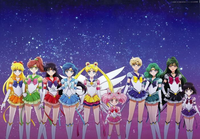 Sailor Moon Characters United in Night Sky