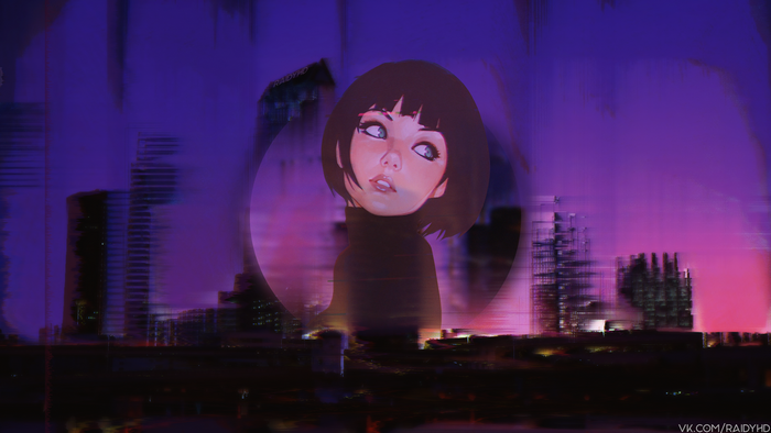 Girl with Black Hair in Cityscape 4K