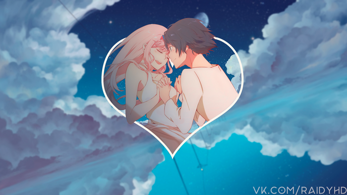Zero Two and Hiro from Darling in the FranXX