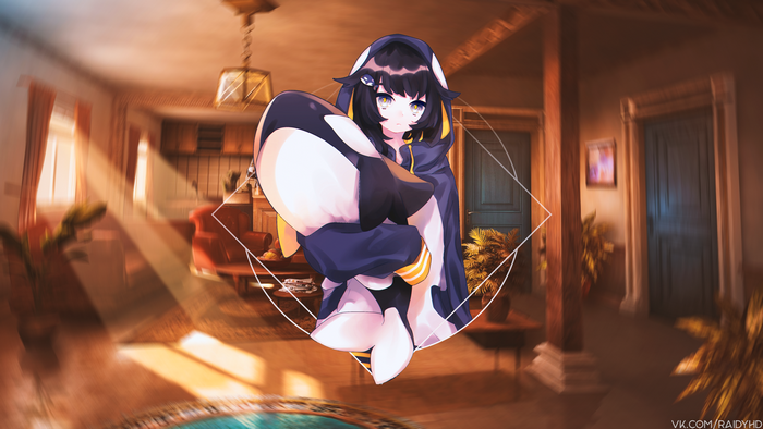 Girl with Black Hair in a Room 4K