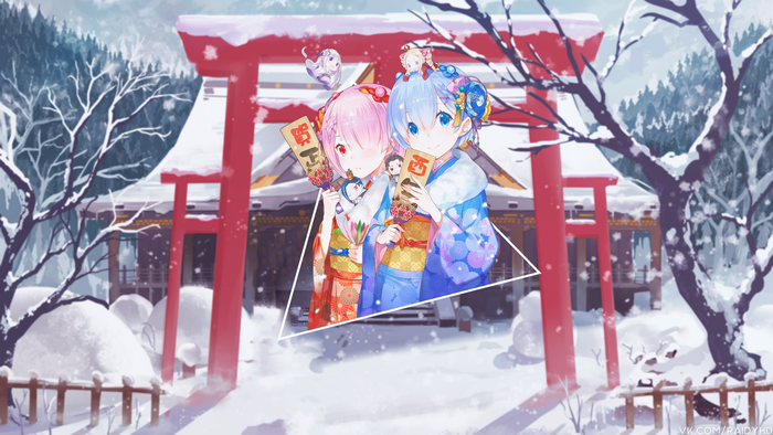Ram and Rem from Re:ZERO in Winter
