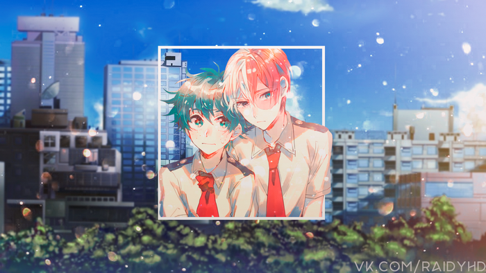 Izuku Midoriya and Shoto Todoroki from My Hero Academia