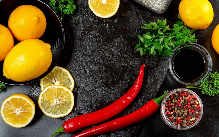 Still Life with Lemons, Chili Peppers, and Spices